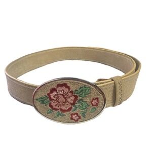 Western Belt Bisoujeans Faux Picture Jasper Leather Unisex Silvertone  Med.